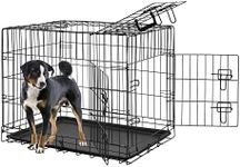 Taily 42" Dog Cage Pet Crate Portable 3 Doors Metal Frame Dog Kennel Playpen House Removable Tray Large