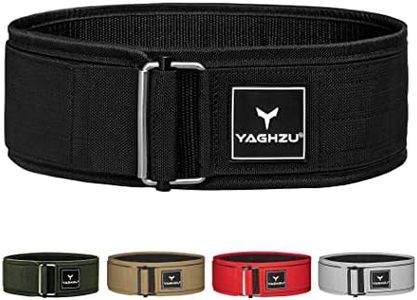 YAGHZU Quick Locking Weight Lifting Belt for Men and Women - Adjustable Lifting Belt for Powerlifting, Cross Training, and Olympic Lifting - 4 inch Uniform Profile Nylon Workout Gym Belt Back Support Weightlifting Belt Squat Deadlift Weight Belt