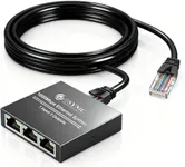 eSynic Professional Ethernet Cable Splitter 1 to 3 Portable 1000Mbps High Speed Network Splitter Metal Case Gigabit RJ45 Internet Splitter for LAN RJ45 Port Router Switch Work with Cat5/5e/6/7/8 Cable