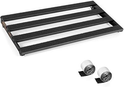 Guitar Pedal Board, Aluminium Alloy 2.2lb Light Pedal Board 19.0Ãƒâ€”9.6Ãƒâ€”1.7 Inch Black Pedalboard with Hook & Loop Tapes