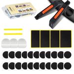 DN DENNOV 36Pcs Puncture Repair Kits Bikes, Bicycle Tyre Glueless Self-Adhesive Patches Kit with Metal Rasps, Portable Storage Box for Road Mountain and Commuter Bikes