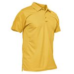 KEFITEVD Mens Athletic Shirts Quick Dry Moisture Wicking Shirts Cooling Stretchy Breathable Tops Yellow 3XL