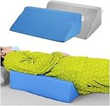 NEPPT Wedge Pillows for Sleeping Foam Bed Wedges Body Positioners 30 Degree Incline Pillow for Adults, Side Sleeping, Back Pain, Medical Elevated Bolster Positioning Wedge (1 Pillow + 2 Cover)