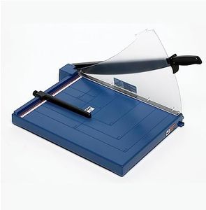 Ledah 404 A3 Paper Cutter Guillotine, 10 Sheet Capacity, Lightweight ABS Plastic Base, Adjustable Guide, Easy Cutting Scale, Durable Sharp Blade - Blue