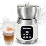 Maestri House 12-in-1 600ml Milk Frother with Variable Temperature and Foam Strength, Electric Milk Frother, Smart Touch Control, for Latte Cappuccino, Hot Chocolate & Milk,DualFro 600-Milky White