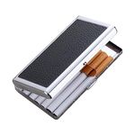 Cigarette Case 100s 20 pcs Slim Cigarettes Box/Regular Size 14 pcs Cigarettes Case Portable Good for Slim/Regular/King Size Cigarettes (Black)