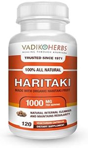 Certified Organic Vadik Herbs Haritaki (Terminalia chebula) Excellent Herb for Rejuvenation and Detoxification | Made in USA | Wildcrafted and Safety Tested (100 Vegicaps)