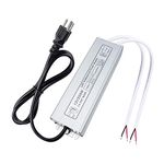 inShareplus LED Power Supply, 200W IP67 Waterproof Outdoor Driver,AC 90-140V to DC 12V 16.6A Low Voltage Transformer, Adapter with 3-Prong Plug for LED Light, Computer Project, Outdoor Use