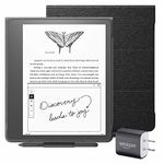 Kindle Scribe Essentials Bundle including Kindle Scribe (64 GB), Premium Pen, Fabric Cover - Black, and Power Adapter