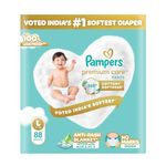 Pampers Premium Care Pant Style Baby Diapers L 88 Count | No Marks Design | Voted India’s #1 Softest Diaper | All in 1 diaper with 360 Cottony Softness