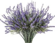 Butterfly Craze Artificial Lavender 4-Piece Bundle – Lifelike Faux Silk Plants for Crafting or Home Decor – Great for Pairing With Other Fake/Dried Flowers like Purple Roses to Create Wedding Bouquets