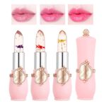 Tinted Lip Balm, Colour Changing Lip Balm 3Packs Clear Flower Jelly Lipstick Nutritious Moisturizer Lip Balm Natural Lip Protection Lip Repair Gifts For Teenage Girl (3pcs)