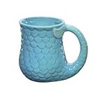 Enesco Our Name is Mud Mermaid Tail Sculpted Coffee Mug, 14 Ounce, Blue