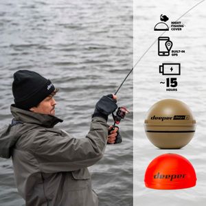 Deeper CHIRP+ 2 Castable GPS Fish Finder – Portable, Extended Battery, Night Cover