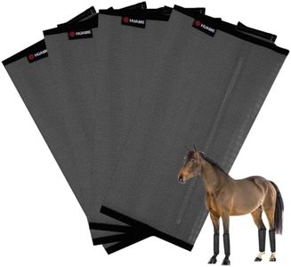 FOXLVDA Fly Boots for Horses Set of 4, Breathable Plastic Mesh Design, Horse Supplies for Reduce Stomping, Hoof Damage & Leg Fatigue (Gray, Large)