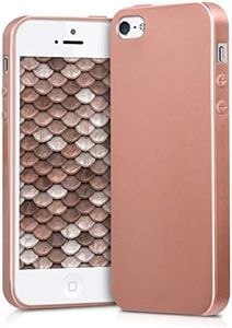kwmobile Housse Compatible avec Apple iPhone SE (1.Gen 2016) / iPhone 5 / iPhone 5S Coque - Housse de téléphone Protection Souple en TPU - Or Rose métallique