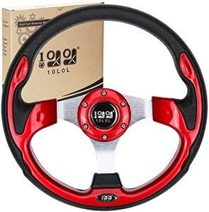 10L0L Golf Cart Steering Wheel, Fits EZGO, Club Car and Yamaha(Red)