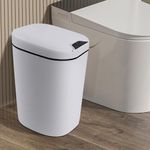 10L Motion Sensor Trash Can Bathroom Kitchen Small Touchless Trash Can with Lid, Plastic Automatic Garbage Bin Smart Waste Rubbish Bin Electric Dustbin for Kitchen, Office, Living Room, Bedroom