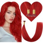 YoungSee Short Nano Hair Extensions Red Nanobeads Hair Extensions Human Hair Colored Nano Loop Human Hair Extensions Red Remy Hair Extensions Nano 14Inch Nano Tip Hair Extensions 25G/S