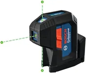 BOSCH GPL100-30G Green-Beam Self-Leveling Alignment Laser, Includes 2 AA Batteries, Built-In Multipurpose Mount, & Hard Carrying Case