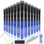 Champkey MCS Hybrid Golf Grips 13 Pack with All Repair Kits | All Weather Control and High Feedback Golf Club Grips(Midsize，Blue)