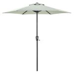 CHRISTOW Garden Parasol Umbrella Steel Crank Wind Up Outdoor Sun Shade 2.4m