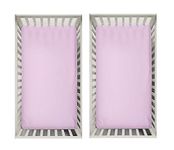 Dudu N Girlie Chicco Next to Me Crib Sheets Fitted 51 x 85 | Nexttome Crib Sheets | Hypoallergenic Toddler Bed Sheet Breathable Easy Care | Junior Bed sheets (Pack of 2, Pink)