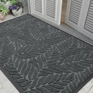 Yimobra Door Mats Outdoor Indoor, Heavy Duty Non Slip Welcome Mats for Front Door, Easy Clean Outside Doormats for Outdoor Entrance Home Entry Mat, Patio Waterpoor Rubber Door Mat, 60"x36", Grey