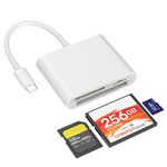 TIANSONG USB C SD Card Reader for iPhone 15/Mac/iPad, USB 3.0 Type C to SD 4.0/CF/TF Card Adapter Memory Card Reader for UHS-II/Compact flash/MicroSD Card Compatible with MacBook Pro/Air iMac M1 M2 M3