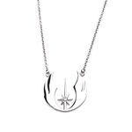 Women's Stainless Steel Star Wars Jedi Order CZ Necklace