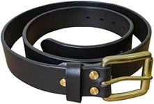 IBYADO Heavy Duty Gun Belt Concealed Carry Belt, 14oz Full Grain Leather Gun Belts for Men CCW, Gun Holster Belt,1.5 inch width Black Thick Leather EDC Belt with Brass Buckle