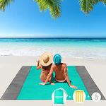 Beach Blanket, 79''×83'' Picnic Blankets Waterproof Sandproof for 4-7 Adults, Oversized Lightweight Beach Mat, Portable Picnic Mat, Sand Proof Mat for Travel, Camping, Hiking(Green