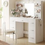 YESHOMY Vanity Desk with Mirror, Po