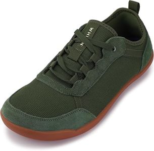 WHITIN Mens Wide Width Toe Box Barefoot Shoes Zero Drop Sole Sneaker Minimalist Knit Size 8 Knit Fashion Gym Workout Trainer Indoor Flexible Green 41