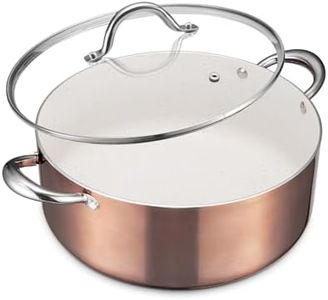 BEZIA 8 Quart Nonstick Cooking Pot with Lid, Induction Stock Pot for All Stovetops, Oven Safe