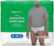 Amazon Basics Men's Protective Underwear, Maximum Absorbency, Extra Large, 16 Count, (1 Pack of 16)