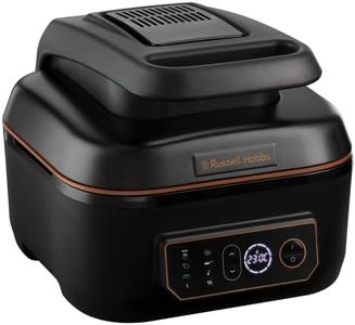 Russell Hobbs Satisfry Air and Grill Multi Cooker, RHMCAF40, Air Fryer Oven, 5.5 L Capacity, 7 Auto Functions, Digital touchscreen Display, Dishwasher Safe, Black/Copper