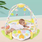 Sisliya Baby Gym And Playmats - Kick And Play Piano Baby Play Mat For Infants And Newborn - Baby Activity Gym Playmat With Rotating Star Mobile & Star Projector - Machine Washable, 1 Count