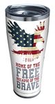 Tervis Triple Walled Home of the Free Because of the Brave Insulated Tumbler Cup Keeps Drinks Cold & Hot, 30oz, Stainless Steel