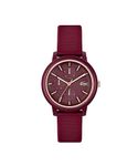 Lacoste Analogue Multifunction Quartz Watch for Women LACOSTE.12.12 Multi Collection with Burgundy Silicone Bracelet - 2001328