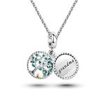 KunBead Jewelry Grandma Grandmother Family Tree of Life Charm Pendant Necklace for Women Girls