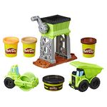 Play-Doh Wheels Gravel Yard Construction Toy With Non-Toxic Pavement Buildin' Compound Plus 3 Additional Colors,Multicolor