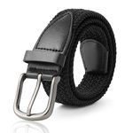 Monopa Boys Elastic Belt - Stretch Braided Belts Baseball Golf Belt for Boys and Girls Aged 4-12 (Black,66cm)