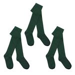 I.L.C.K Girls 3 Pairs Back To School Plain Cotton Rich Tights, Green, 11-12 Years