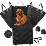 Meadowlark Dog car Seat Covers Unique Design & Full Car Protection-Doors,Headrests & Backseat. Extra Durable Zippered Side Flap, Waterproof Pet Seat Cover + Seat Belt & 2 Headrest Protectors as a Gift