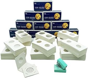 600Pcs Coin Holders Cardboard Coins Flips for Collectors,6 Sizes 2" x 2" Currency Holders for Coin Collection Supplies Display Book Fits Penny/Quarters/Tokens/Medallions