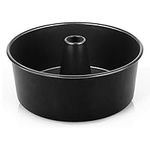 HaWare Ring Cake Tin, 10inch Large Non-Stick Stainless Steel Round Tube Cake Pan for Baking, Birthday Fluted Ring Cake Mould, Hollow Design, Healthy & Non-Toxic, Release& Clean Easily (26cm, Black)