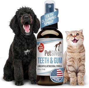 PetSilver Teeth & Gum Spray - Patented Chelated Silver - Dog Dental & Teeth Cleaning Spray for Plaque & Tartar Build-Up Reduction - Natural Breath Freshener for Dogs and Cats - Made in The USA - 4 oz
