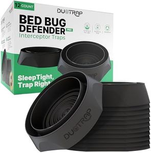 DuoTrap Bed Bug Interceptors 12 Pack - Bed Bug Traps for Legs of Beds, Indoor Bedbugs Traps - Durable and Ready to Use Bedbug Blocker Insect Trap that Fits Most Sizes of Beds (Black)