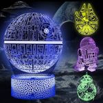 CENOVE 3D Illusion Lamp, LED Night Lights with 16 Color Changes and Remote Control, Christmas Birthday Gifts for Kids Boys Men Fans